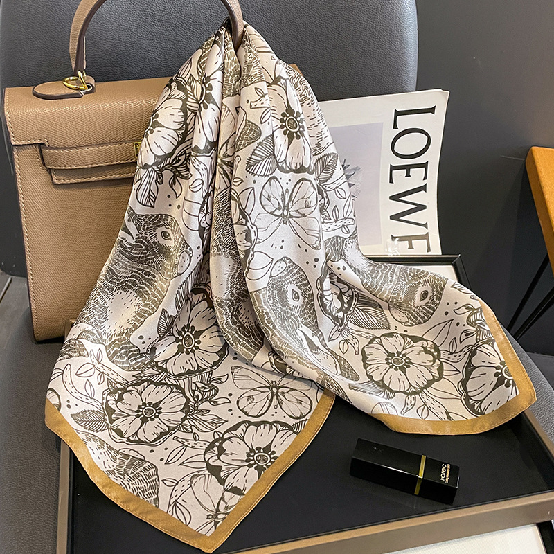 Silk Tie Woven - แบรนด์หรู100% ผ้าไหมผ้าพันคอสี่เหลี่ยมจัตุรัสผู้หญิง Neckerchief นาฬิกาข้อมือออกแบบ Shawl สุภาพสตรี