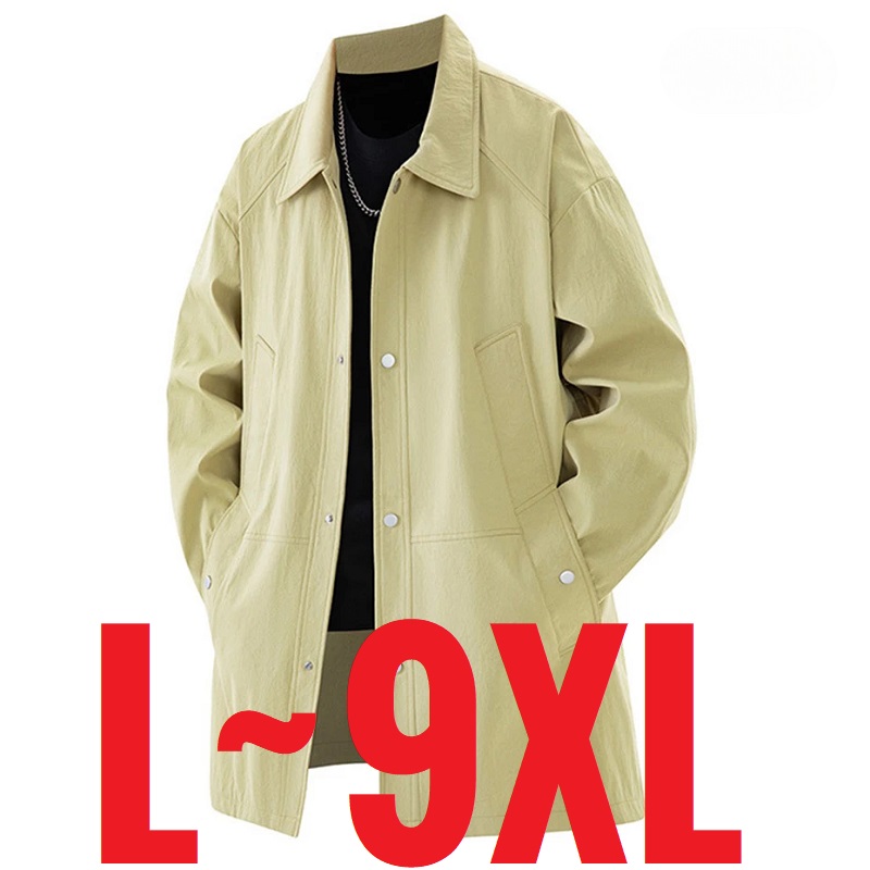 Men Formal Wear Coat - ขนาดใหญ่ Men's Trench Coat ปุ่ม Windbreaker