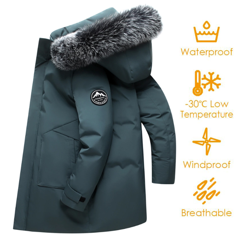 Men Formal Wear Coat - ฤดูใบไม้ร่วงฤดูหนาวผู้ชายWindproofลงเสื้อแจ็คเก็ตบุรุษเป็ดสีขาวลงHooded Jacket Parkasหลายกระเป๋าเสื้อกันหนาวชายLZLLTT