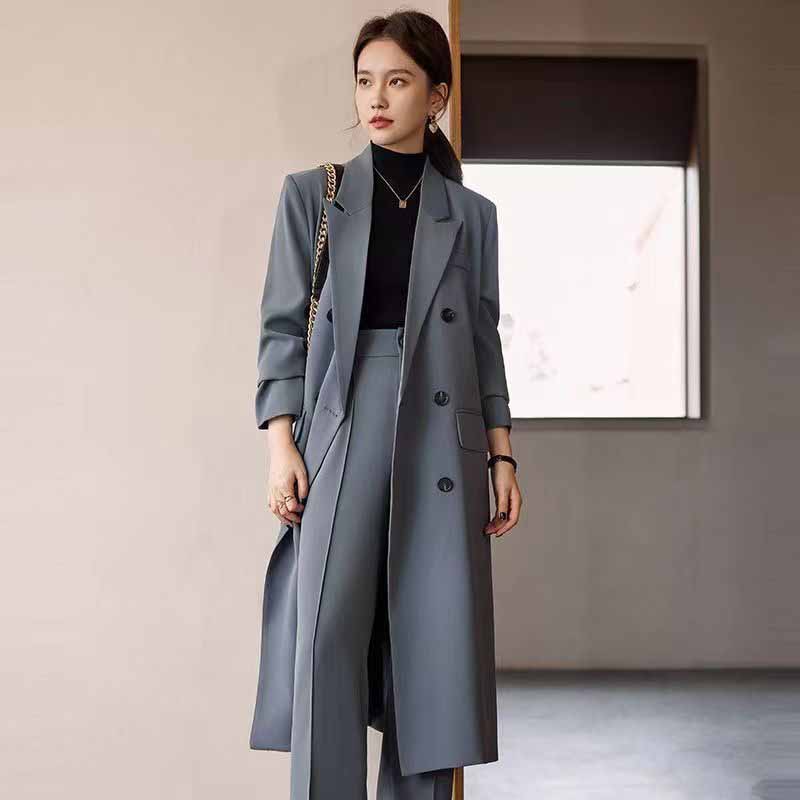 Men Formal Wear Coat - FANAN Elegant Long Trench Coat ผู้หญิงเกาหลี