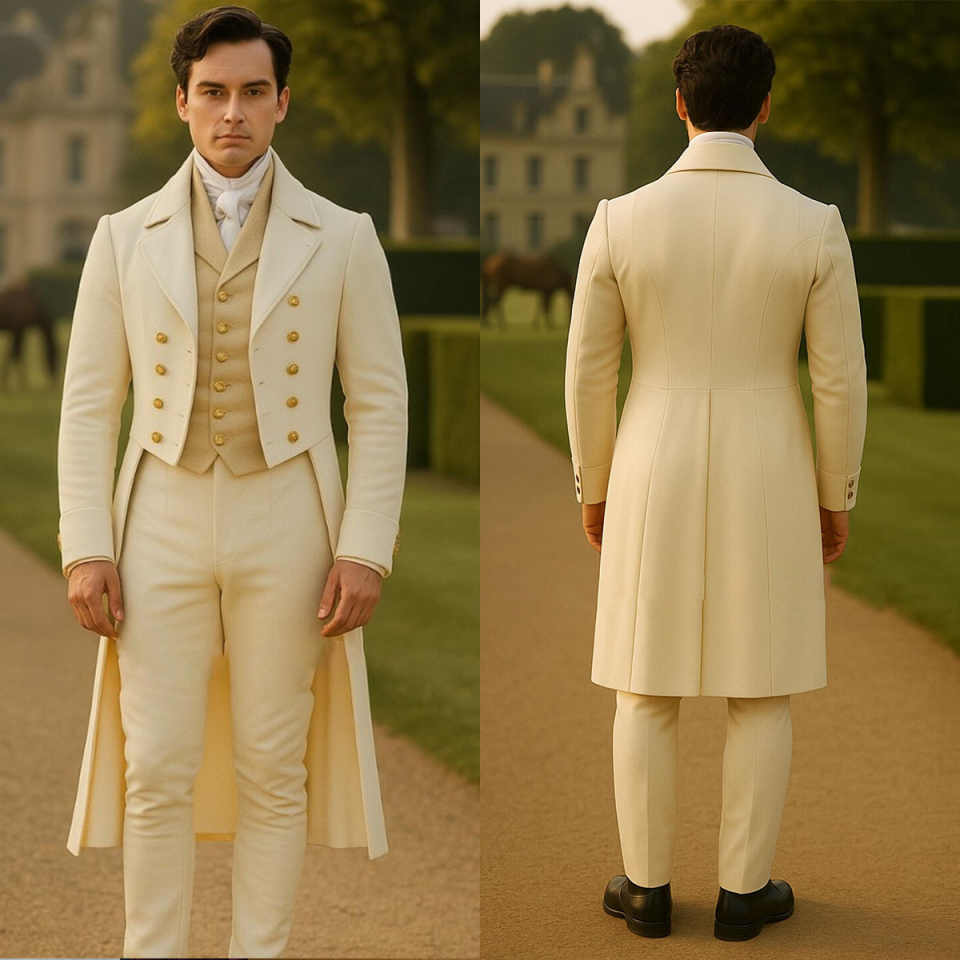 Men'S Formal Dinner Wear - ชุดทักซิโด้ผู้ชายสำหรับงานแต่งงาน 2 ชิ้น เสื้อแจ็คเก็ตและกางเกง กระดุมสองแถว สำหรับงานพิธีการ