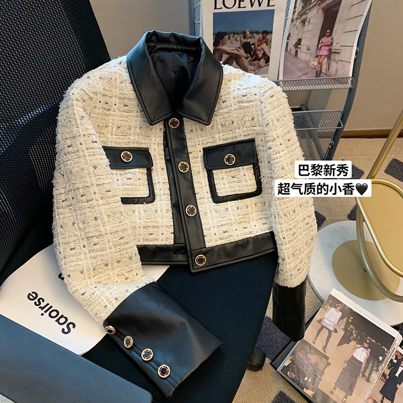 Wool Suit Jacket - ความคมชัดเย็บTweedหอมลมเสื้อสูทหญิง 2024 ฤดูใบไม้ร่วงใหม่แฟชั่นHeavy Industryขั้นสูงBlazers Coatผู้หญิง