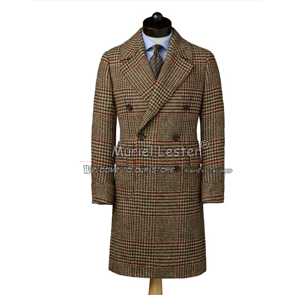 Wool Suit Jacket - Man สไตล์อังกฤษแจ็คเก็ต Tweed Wool Blend Trench