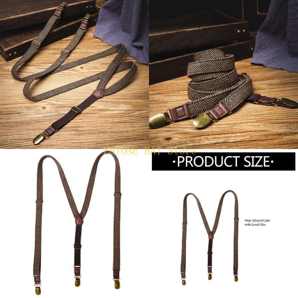 Men'S Formal Wear With Suspenders - 49MF Men Elastic Suspenders 3 คลิปออกแบบคลิป