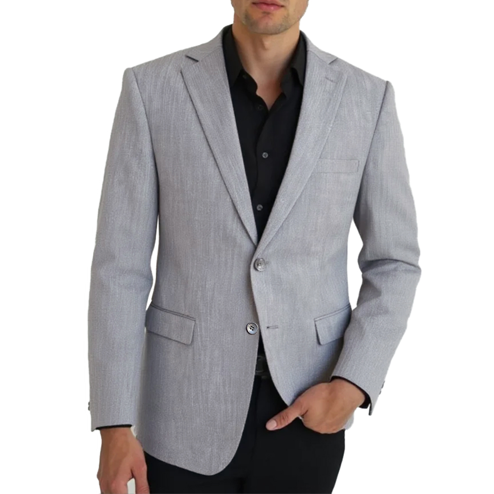 Wool Suit Jacket - เสื้อเบลเซอร์แฟชั่นปี 2026 สำหรับผู้ชาย เสื้อแจ็คเก็ตผู้ชาย เสื้อสูทสั่งตัดสำหรับผู้ชาย เสื้อเบลเซอร์สีเทาเนื้อผ้ามีเท็กซ์เจอร์