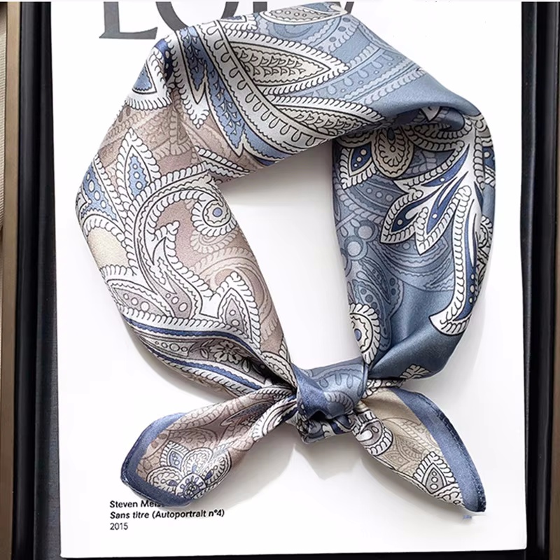 Silk Tie Woven - ผ้าพันคอไหมสี่เหลี่ยมขนาด 70*70 ซม. สำหรับผู้หญิง/ผ้าพันคอหรูหรา ปี 2025