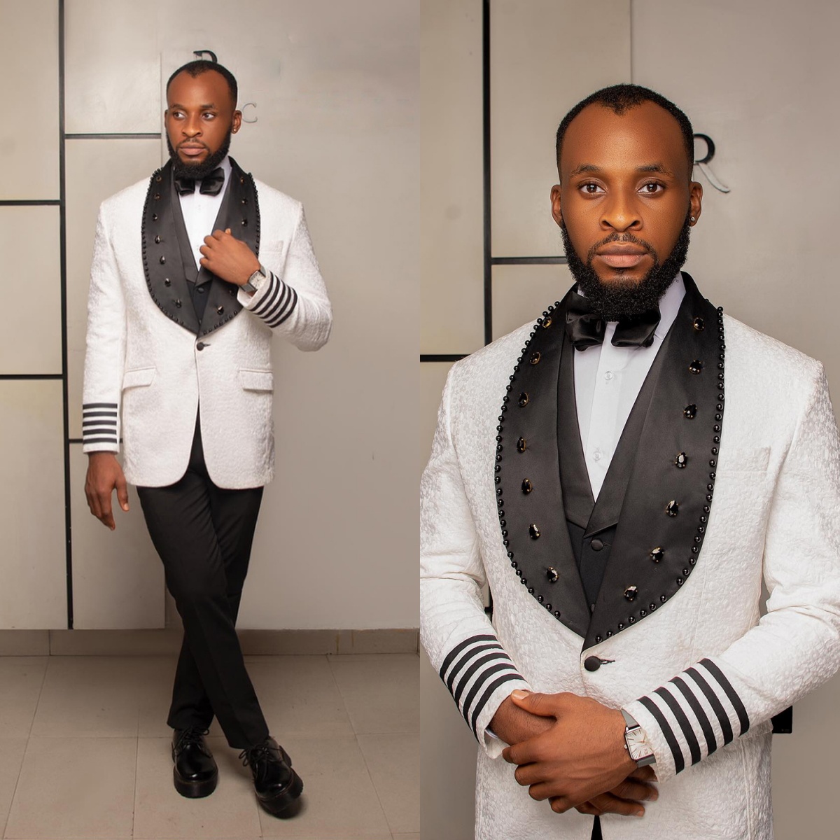Men'S Formal Dinner Wear - ชุดทักซิโด้งานแต่งงานผู้ชายแบบกำหนดเอง ลายดอกไม้ ชุดกางเกงสำหรับเพื่อนเจ้าบ่าว ชุดสูทสำหรับงานเลี้ยงอาหารค่ำ เสื้อเบลเซอร์สำหรับธุรกิจอย่างเป็นทางการ ชุดสูท