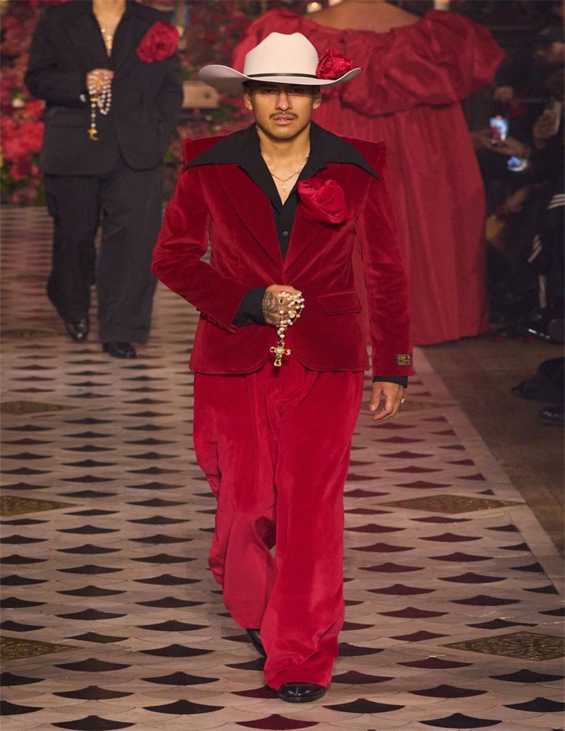 Men Formal Wear Red - ผู้ชายสีแดงชุด 2 ชิ้นเสื้อ + กางเกงกางเกงฤดูใบไม้ผลิ 3D