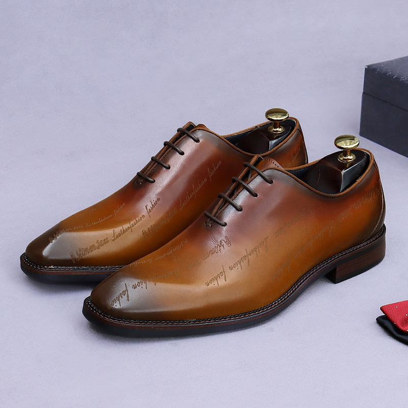 High End Men'S Formal Wear - ผู้ชายรองเท้าหนังแท้ Oxford ใหม่สวมใส่อย่างเป็นทางการธุรกิจ High-End งานแต่งงานสไตล์อังกฤษหนังผู้ชายรองเท้า