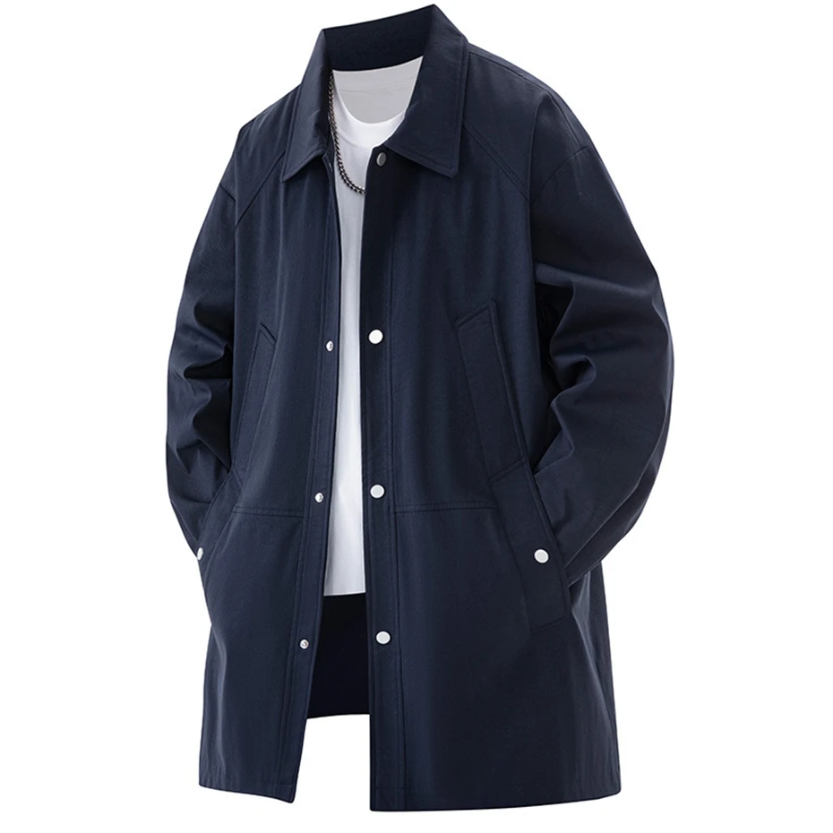 ขนาดใหญ่ Men's Trench Coat ปุ่ - Men Formal Wear Coat บทวิจารณ์และราคา