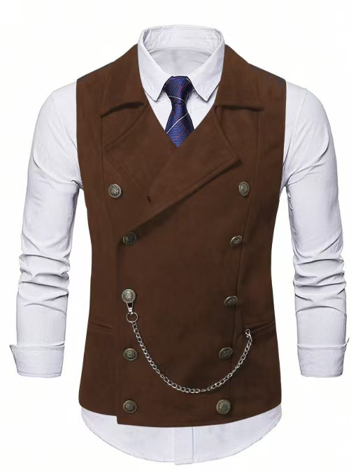 เสื้อกั๊กผู้ชายแบบกระดุมสองแถว - Formal Vest Waistcoat บทวิจารณ์และราคา