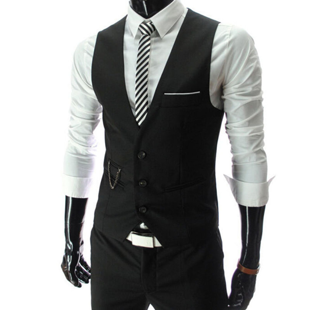 เสื้อกั๊กคุณภาพสูงสำหรับผู้ชาย - Formal Vest Waistcoat บทวิจารณ์และราคา
