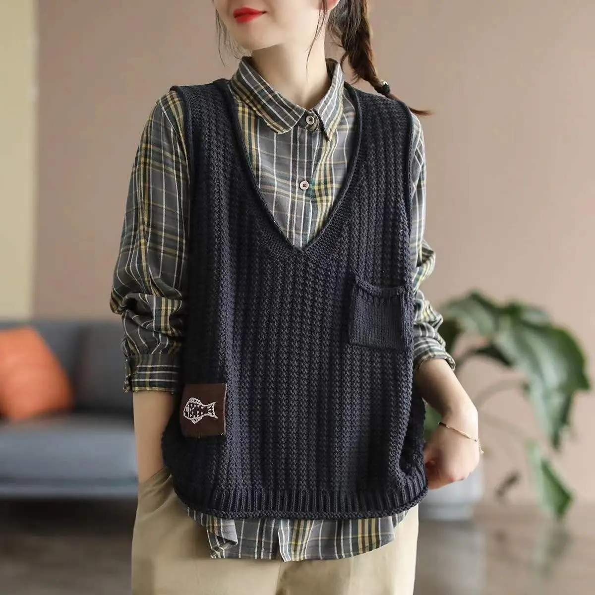 เสื้อสเวตเตอร์แฟชั่นผู้หญิงแบบ - Formal Vest Waistcoat บทวิจารณ์และราคา