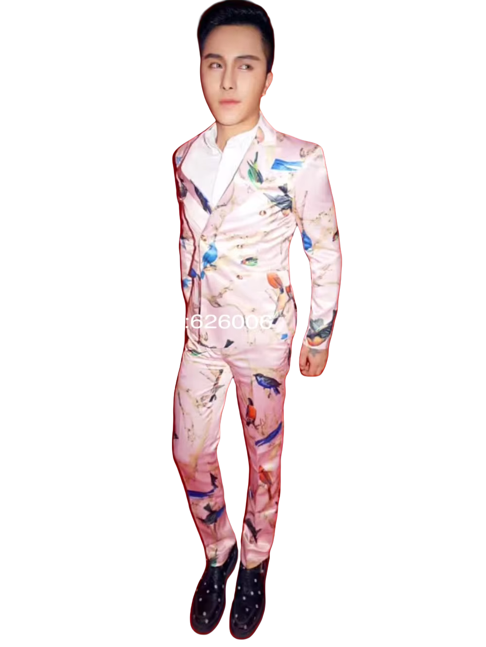 ชุดสูทแฟชั่นผู้ชายลายดอกไม้สีช - Men Formal Wear Pink บทวิจารณ์และราคา