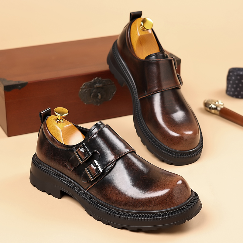 Retro สีน้ําตาลรองเท้าหนังผู้ช - High End Men'S Formal Wear บทวิจารณ์และราคา