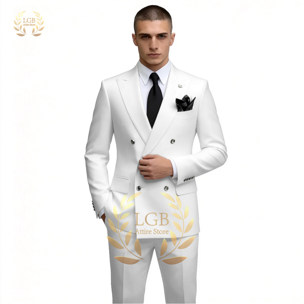 ชุดสูทผู้ชายสีขาวแบบกระดุมสองแ - Men'S Formal Dinner Wear บทวิจารณ์และราคา