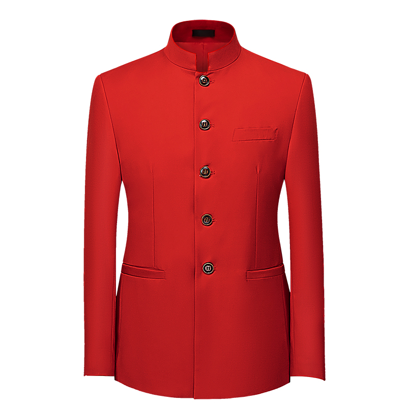 เสื้อสูทผู้ชายสไตล์จีน แขนยาว  - Men Formal Wear Red บทวิจารณ์และราคา
