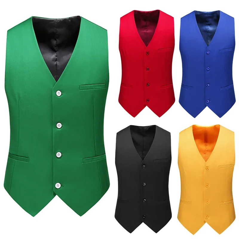 17 สีบูติกแฟชั่นสบายๆสีทึบเสื้ - Formal Vest Waistcoat บทวิจารณ์และราคา