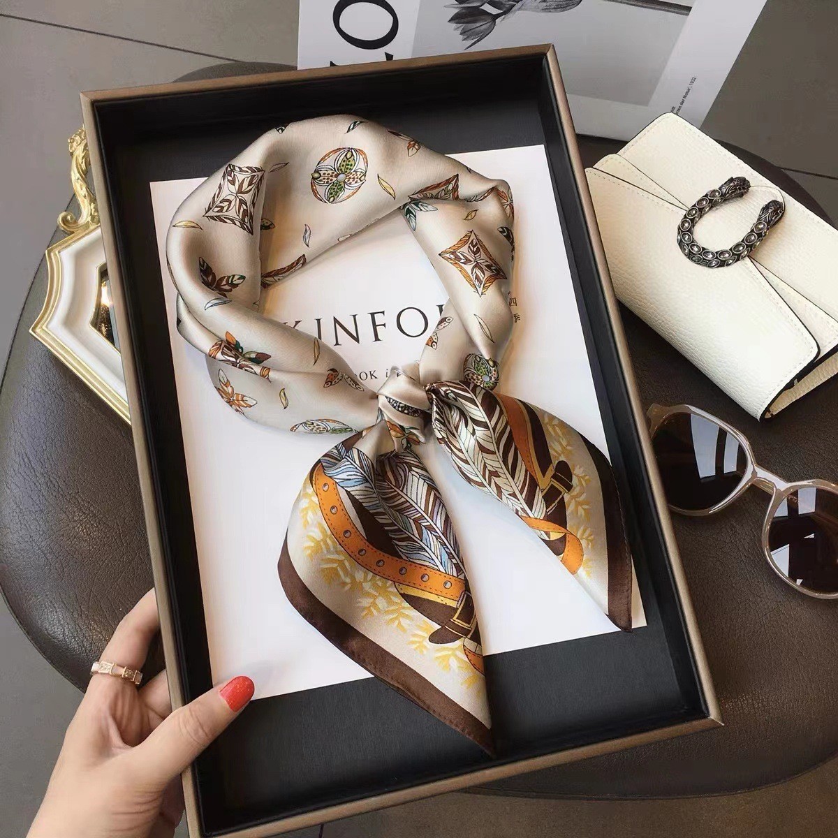 แฟชั่นหรูหราพิมพ์ 70*70 ซม.ผ้า - Silk Tie Woven บทวิจารณ์และราคา