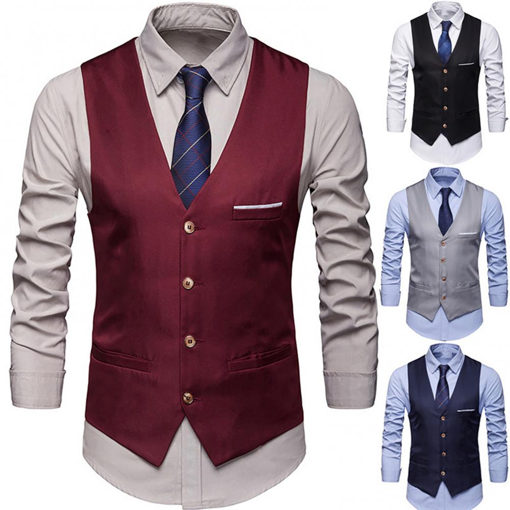 เสื้อกั๊กชุดเดรสสำหรับผู้ชายทร - Formal Vest Waistcoat บทวิจารณ์และราคา