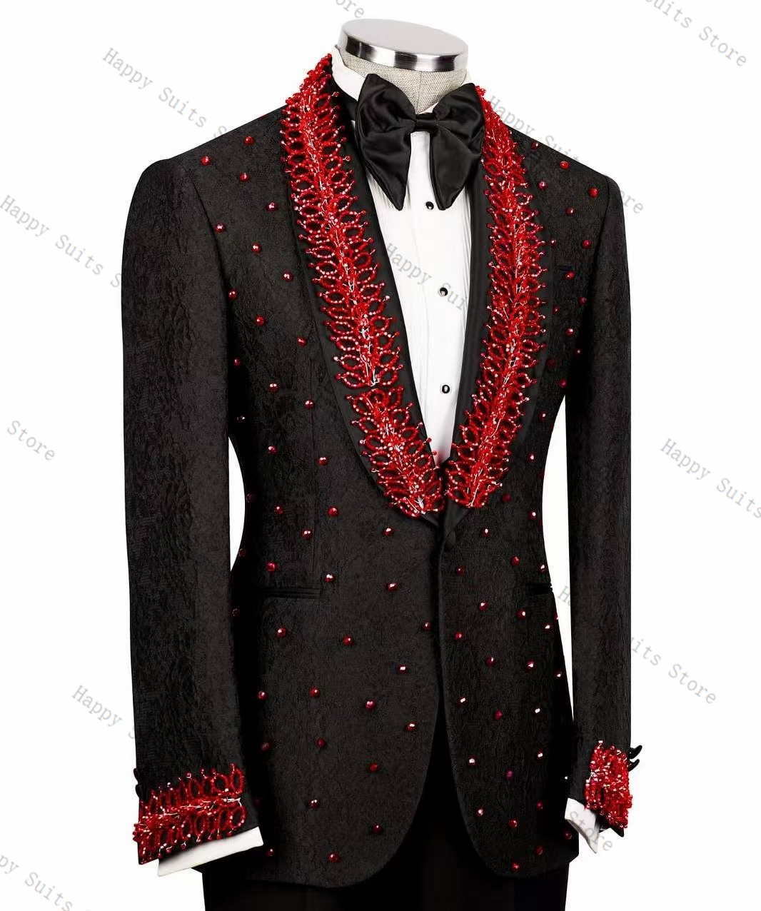 ชุดสูทผู้ชายสีแดงคริสตัล 2 ชิ้ - Men Formal Wear Red บทวิจารณ์และราคา