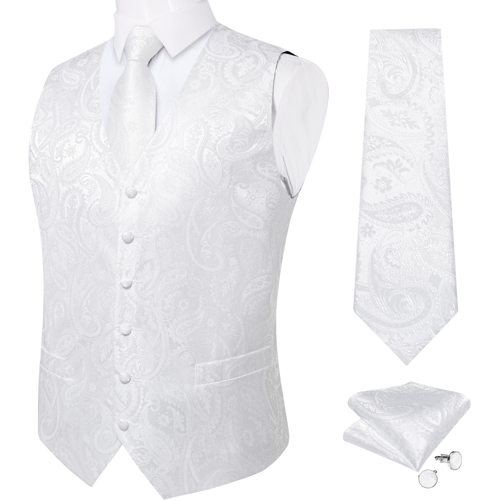 Pure สีขาวงานแต่งงานสําหรับ Ma - Formal Vest Waistcoat บทวิจารณ์และราคา