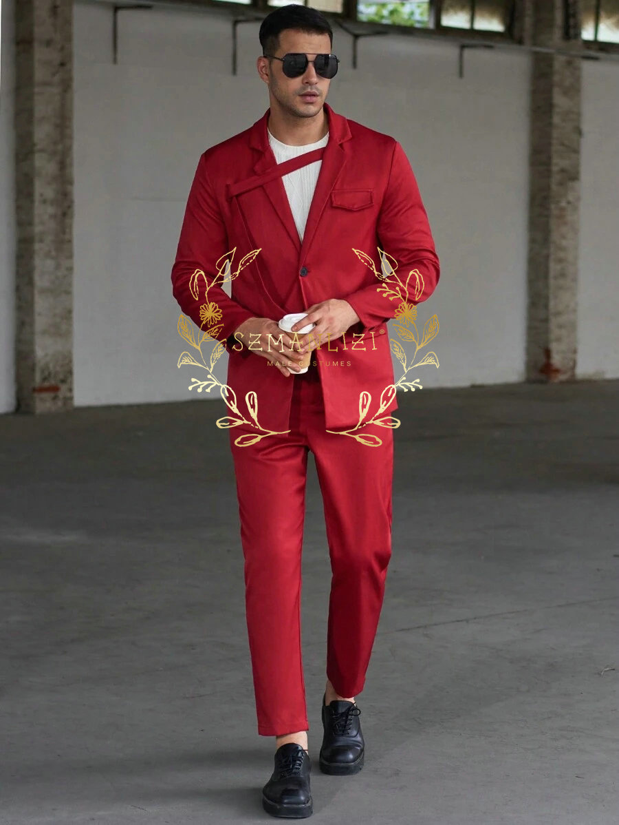 แฟชั่นสบายๆชุดผู้ชายสีแดง Tuxe - Men'S Formal Dinner Wear บทวิจารณ์และราคา