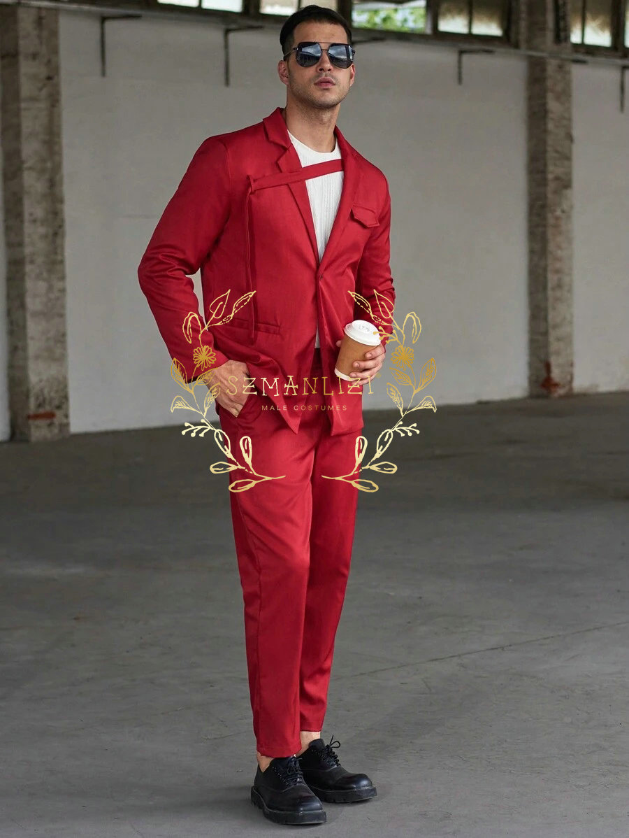 แฟชั่นสบายๆชุดผู้ชายสีแดง Tuxe - Men'S Formal Dinner Wear บทวิจารณ์และราคา