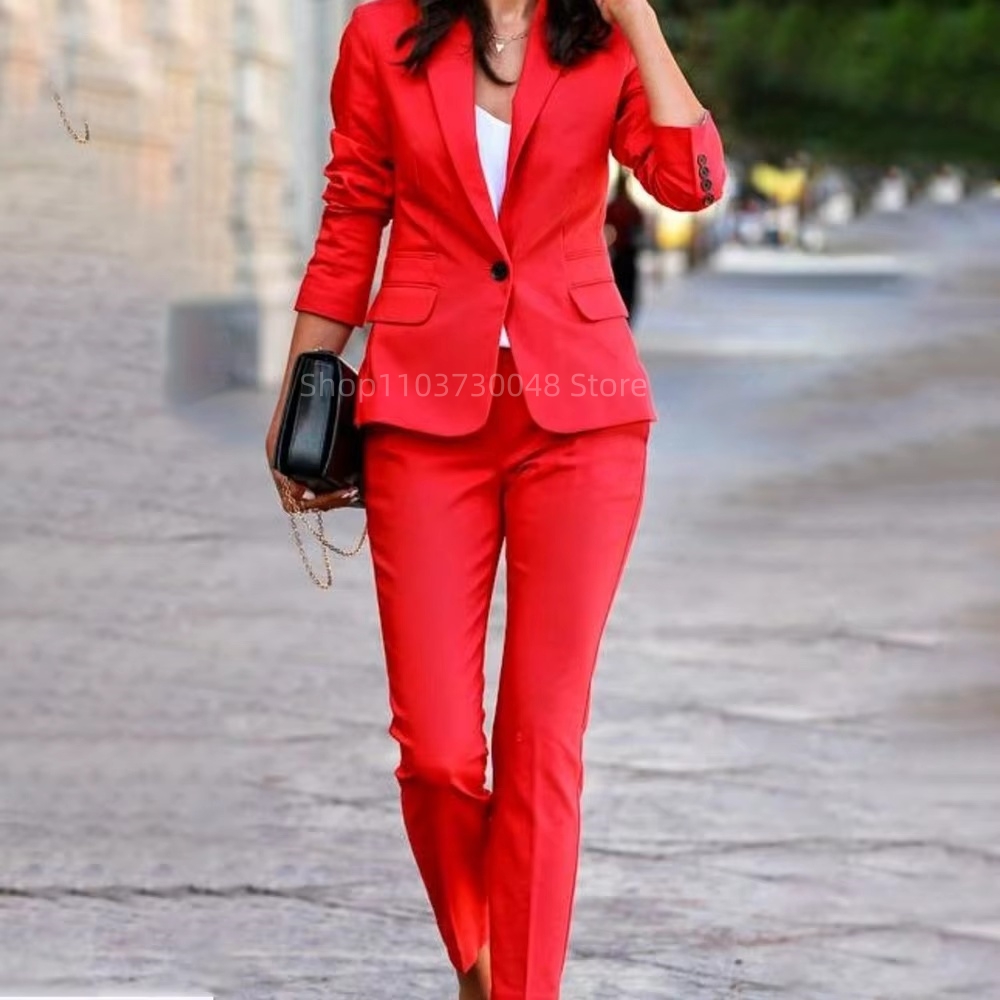 แฟชั่นชุดสูทสตรีสำหรับออฟฟิศ เ - Wool Suit Jacket บทวิจารณ์และราคา