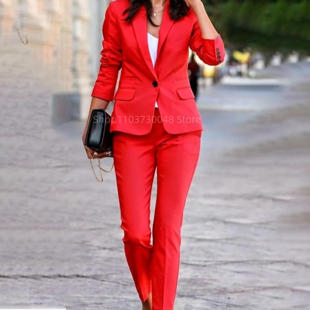 แฟชั่นชุดสูทสตรีสำหรับออฟฟิศ เ - Wool Suit Jacket บทวิจารณ์และราคา